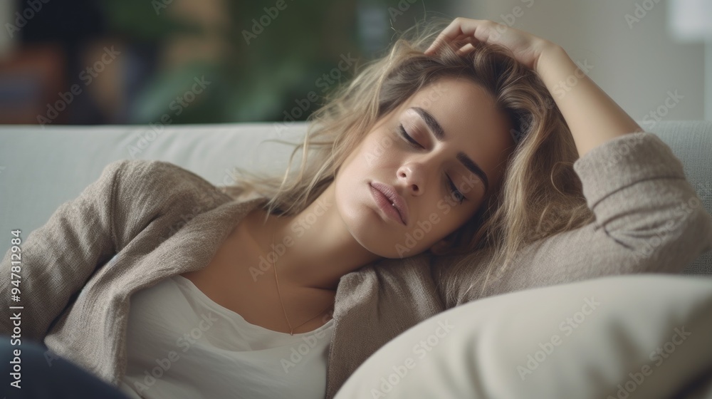 Relaxed Woman on Sofa Relaxed Woman on Sofa