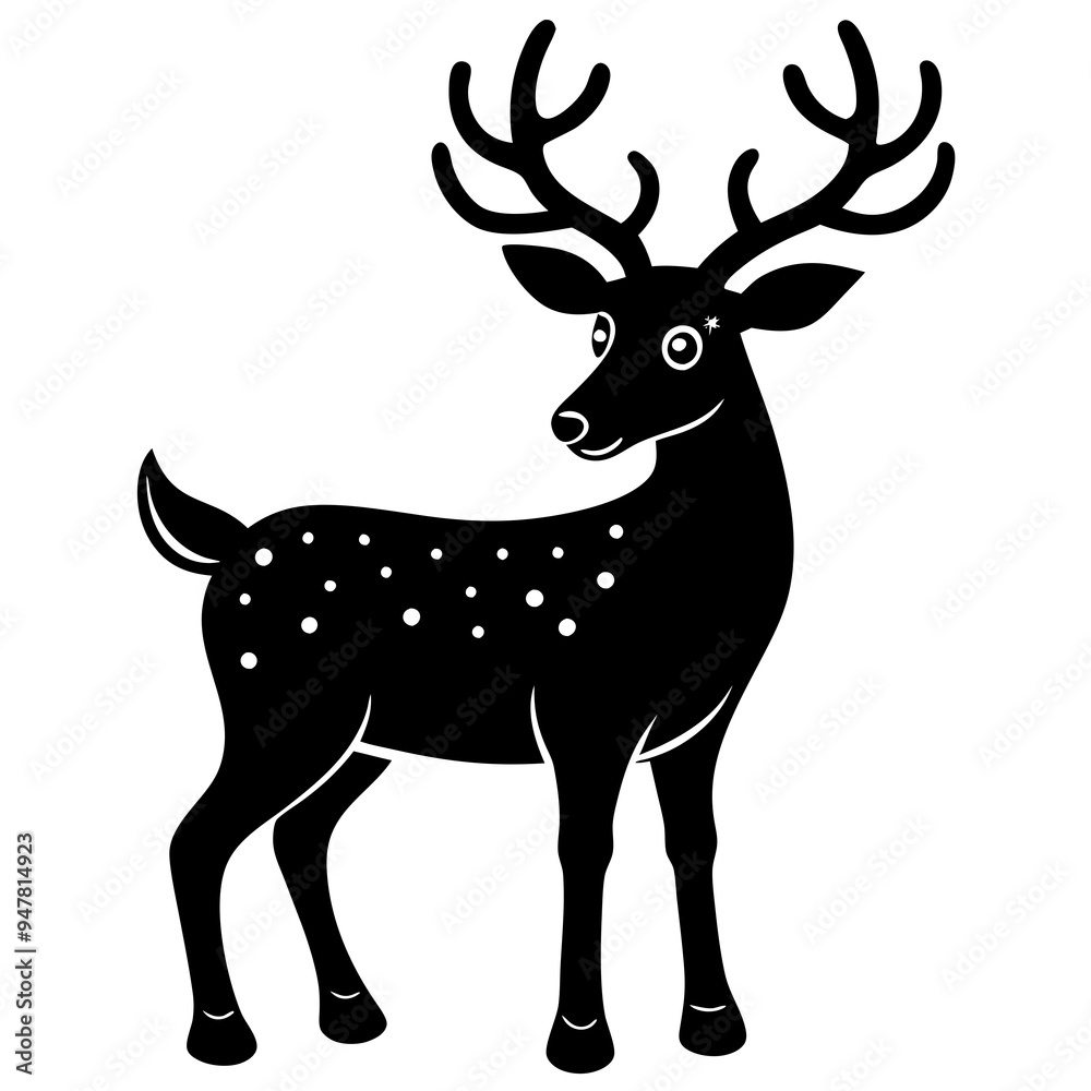 Christmas deer silhouette vector Christmas deer silhouette vector
