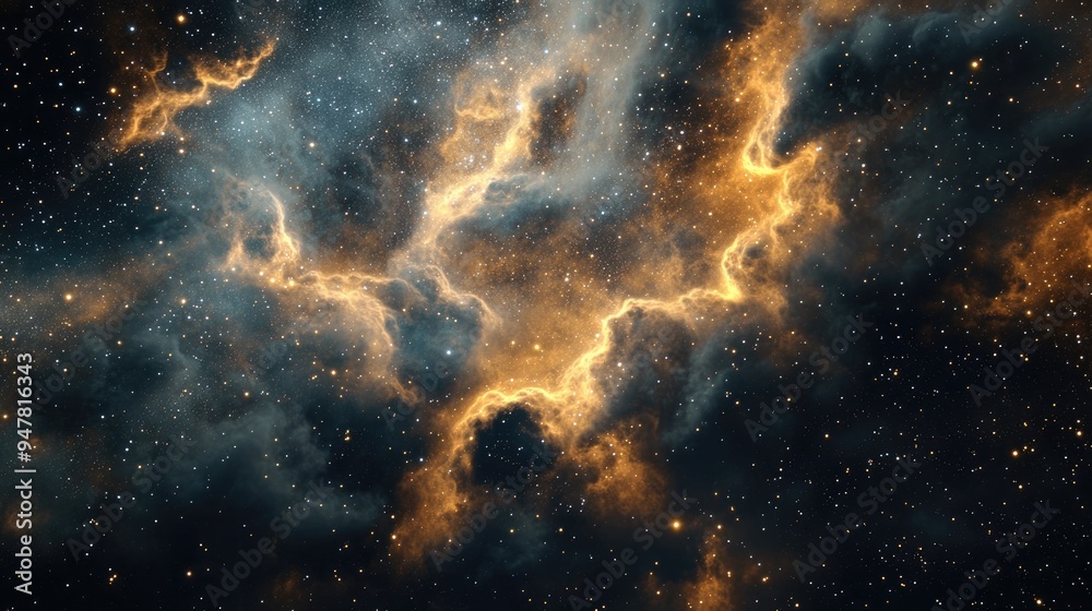 Obraz premium Interstellar cloud of star dust in a 3D cartoon rendering Image of outer space