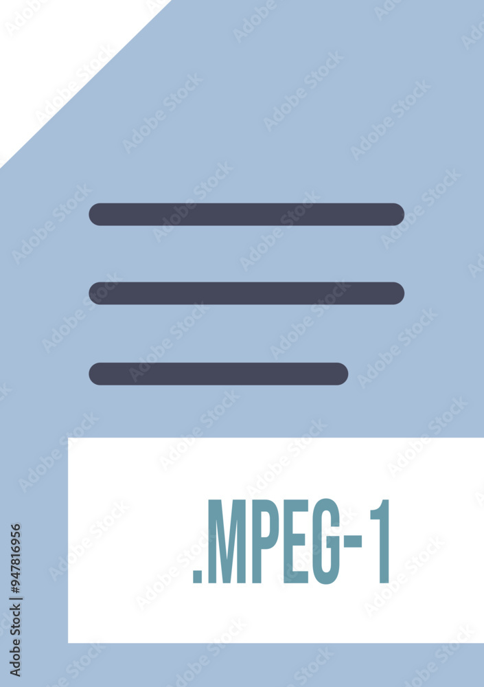 MPEG-1 File extension icon minimal colro fill MPEG-1 File extension icon minimal colro fill