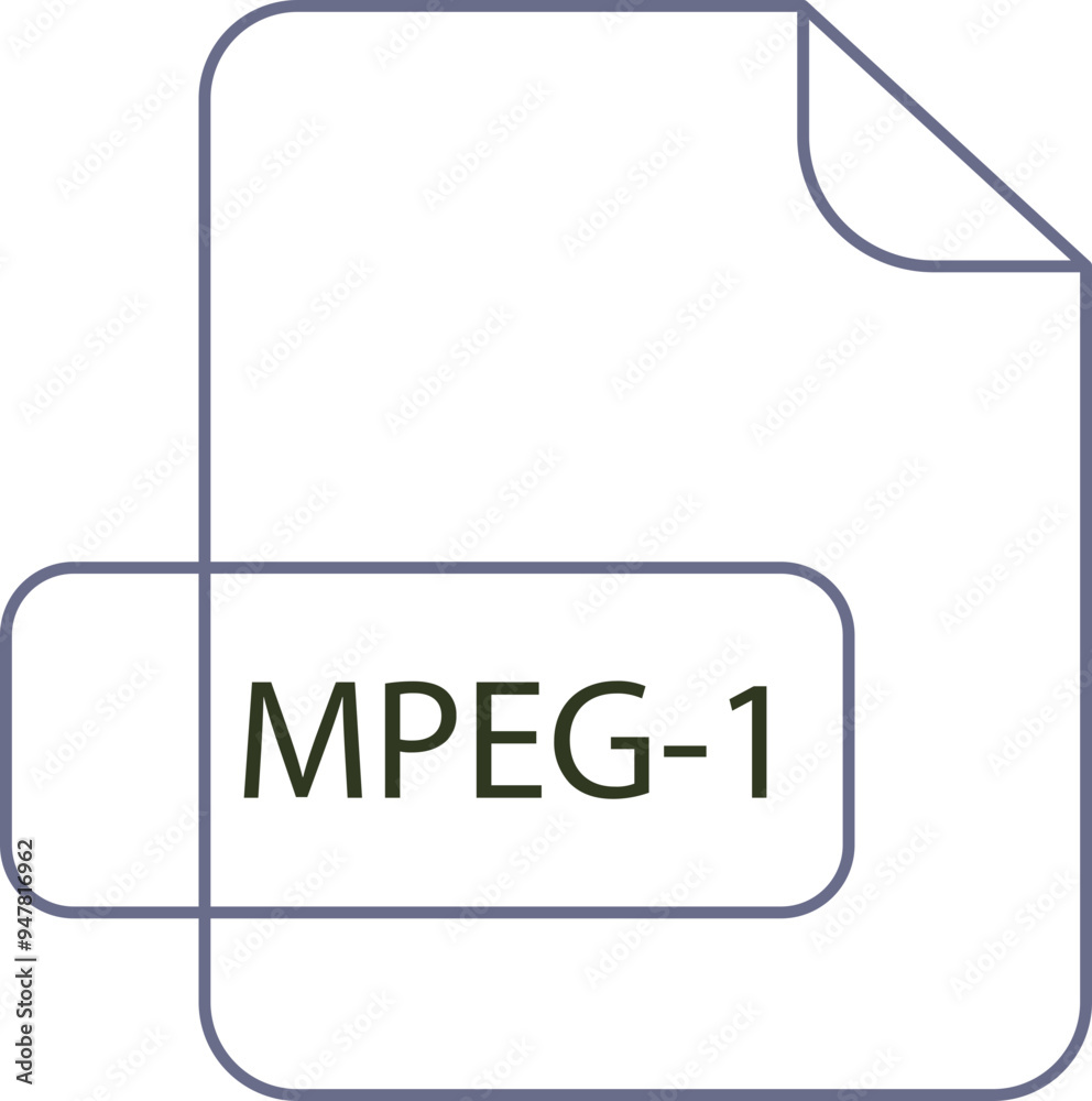 MPEG-1 File extension icon RAW thicker outline MPEG-1 File extension icon RAW thicker outline