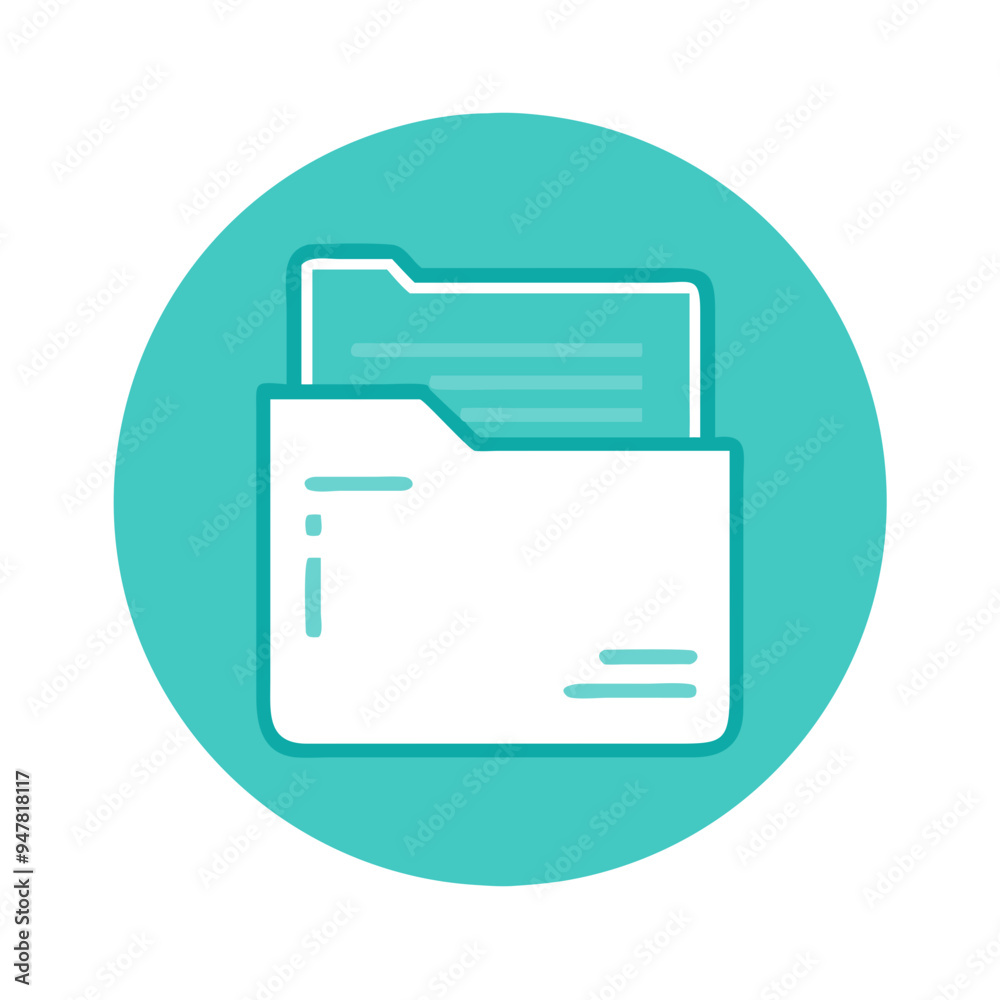 Folder Icon, Flat Design, File Management Concept Folder Icon, Flat Design, File Management Concept