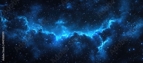 Night sky with blue stars in a 3D cartoon rendering