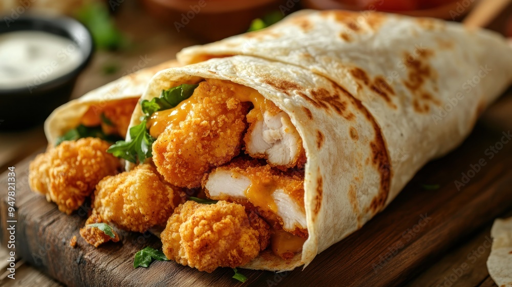 Chicken Wrap with Lettuce and Sauce