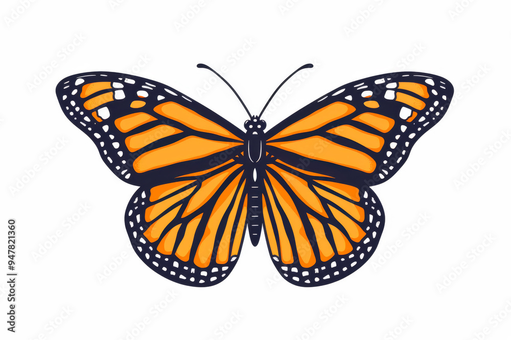 Obraz premium Butterfly on Isolated White. Generative AI.