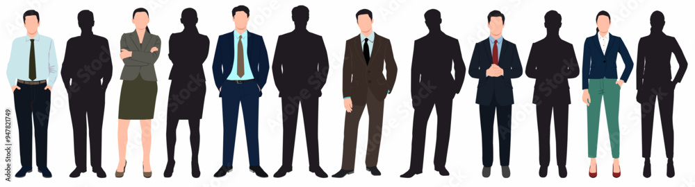 Business people. Businessman and businesswoman working group of people or office workers set isolated vector illustration Business people. Businessman and businesswoman working group of people or office workers set isolated vector illustration