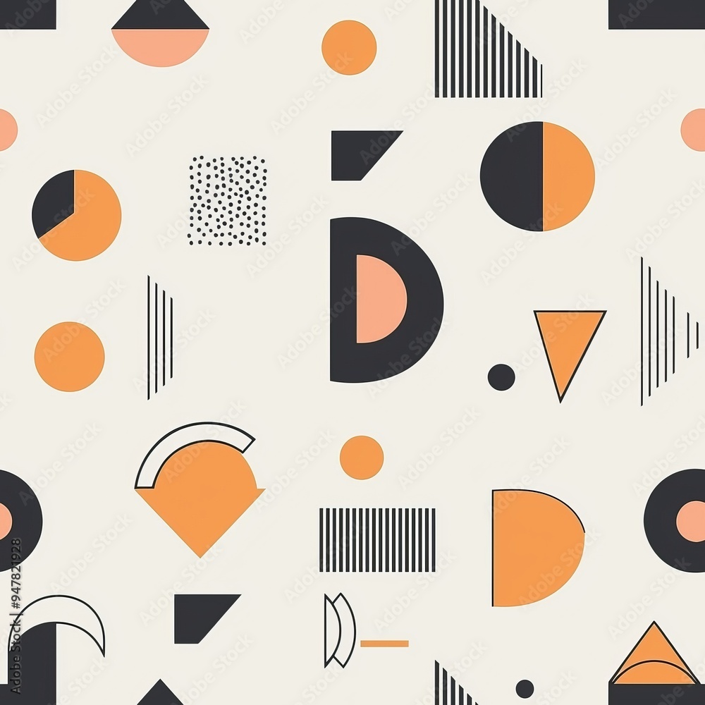 Seamless pattern of minimal geometric figures and patterns Seamless pattern of minimal geometric figures and patterns