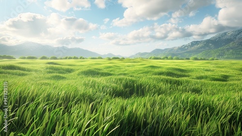 Bountiful Harvest Lush Green Fields Overflowing with Sustainable Abundance