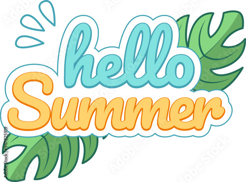 Summer Holiday Flat Sticker Design