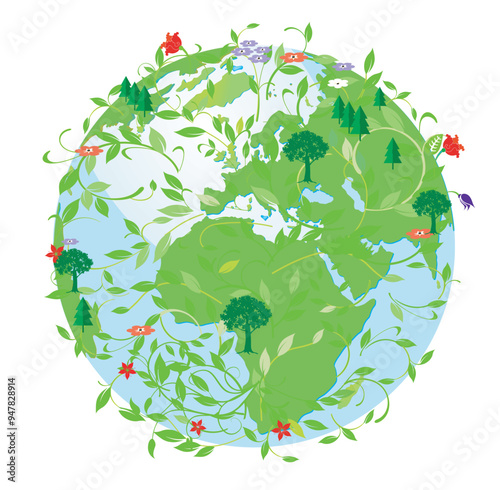 Naturschutz Weltweit, Illustration.eps