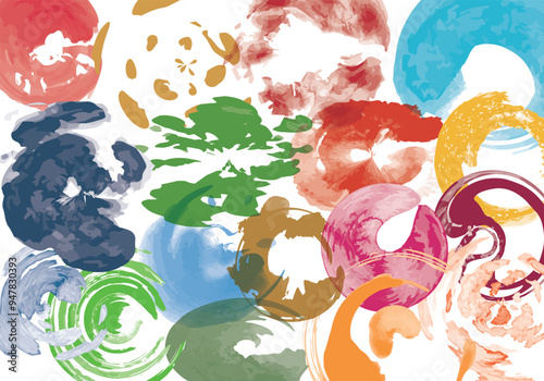 SDGs多様性イメージの落書き風抽象背景イラスト