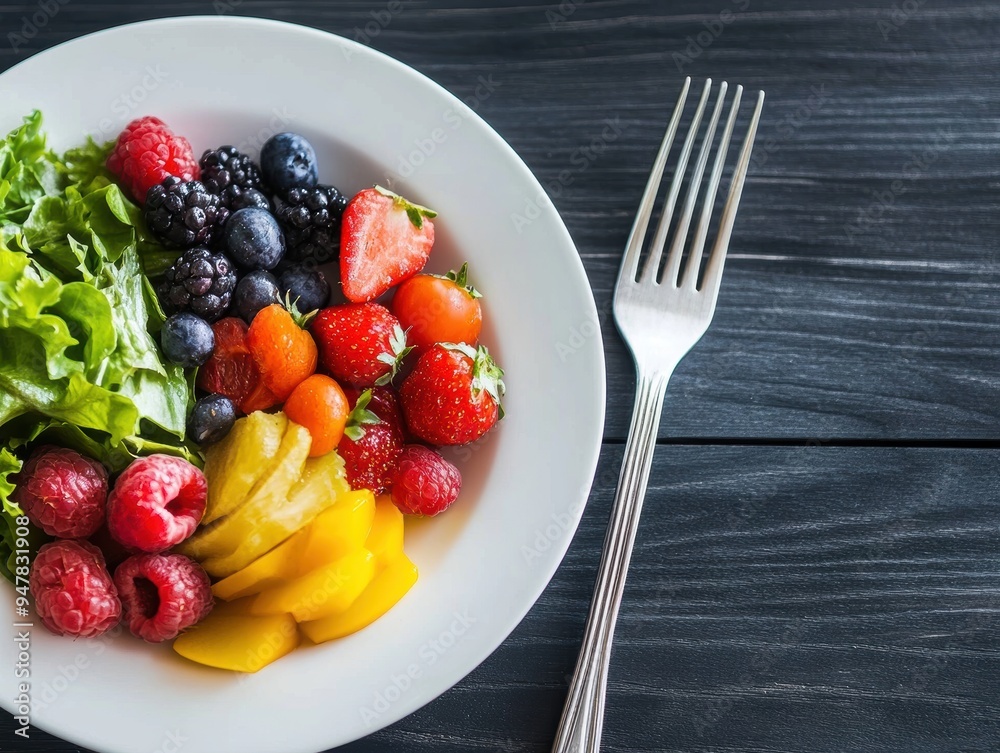 A colorful plate featuring a mix of fresh fruits and greens, perfect for a healthy snack or meal. Enjoy the natural sweetness and vibrant colors! A colorful plate featuring a mix of fresh fruits and greens, perfect for a healthy snack or meal. Enjoy the natural sweetness and vibrant colors!