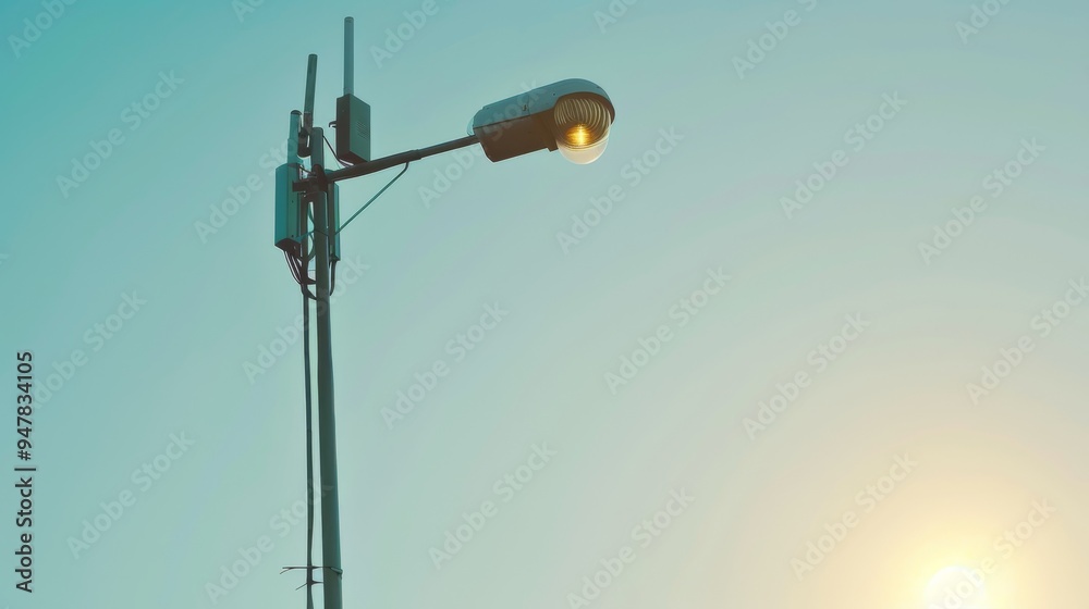 Against a serene twilight sky, a single streetlight illuminates the scene, capturing the quiet simplicity and beauty of dusk. Against a serene twilight sky, a single streetlight illuminates the scene, capturing the quiet simplicity and beauty of dusk.