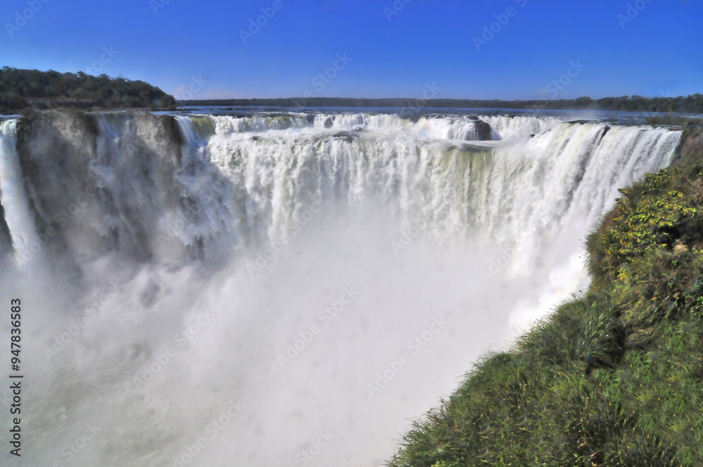 Iguazú Falls or Iguaçu Falls waterfalls of the Iguazu River on the border of the Argentine and Brazil Iguazú Falls or Iguaçu Falls waterfalls of the Iguazu River on the border of the Argentine and Brazil