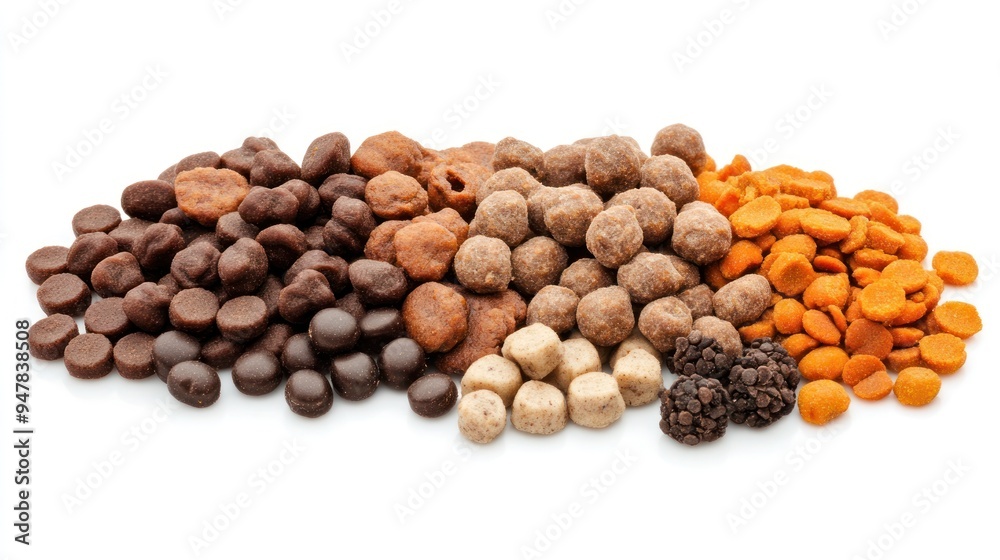 Assortment of Chocolate Coated Cereal Balls and Discs Assortment of Chocolate Coated Cereal Balls and Discs
