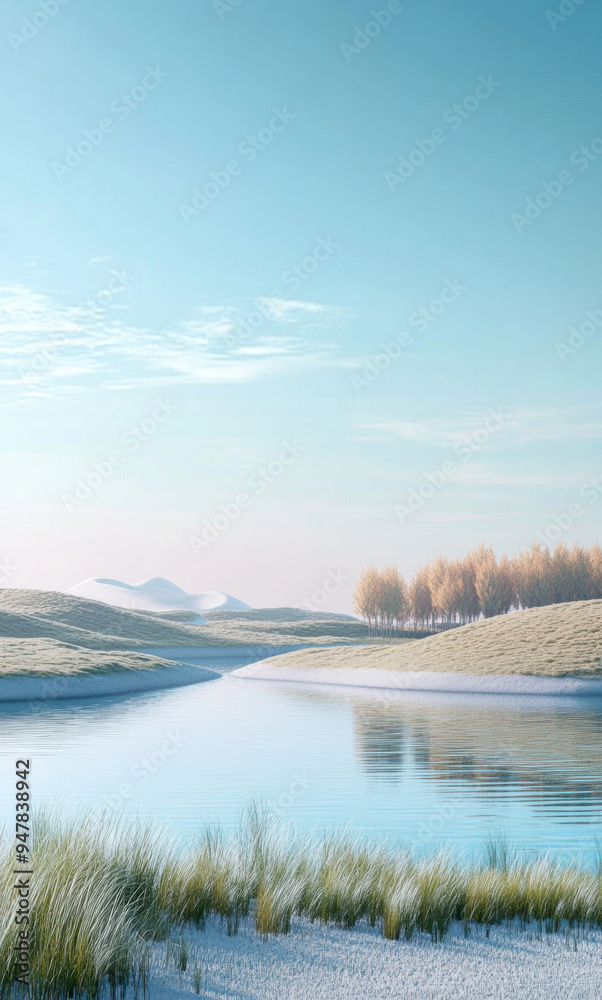 Fototapeta premium Serene River Landscape.