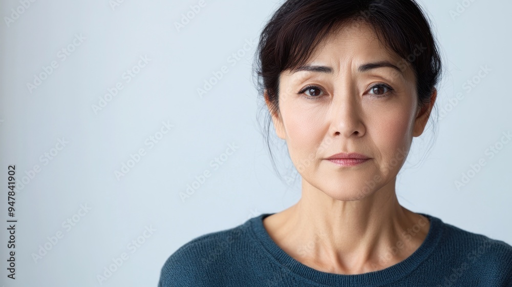 Portrait of a woman with serious expression Portrait of a woman with serious expression