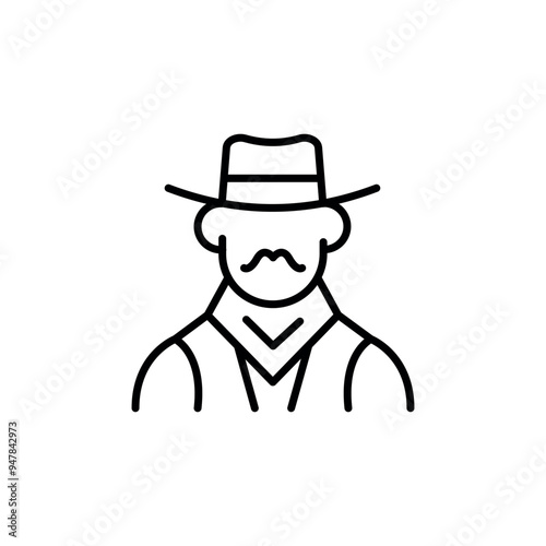 Cowboy icon. Simple cowboy icon for social media, app, and web design. Vector illustration