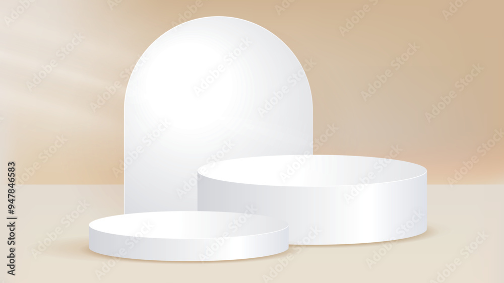 Beige Background and Podium with the shadow and light. Beige Background and Podium with the shadow and light.