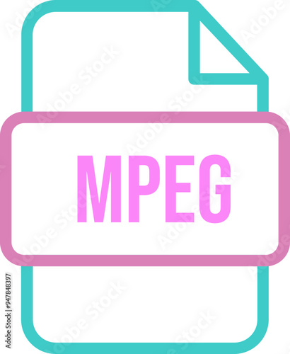 MPEG File icon with bold outline