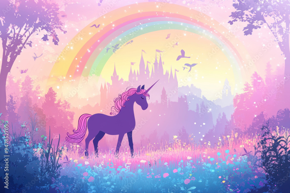Unicorn Rainbow Castle. Unicorn Rainbow Castle.