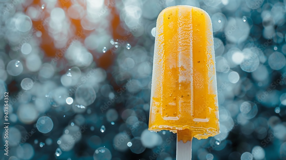 Costumes as a yellow creamsicle popsicle in a realistic manner