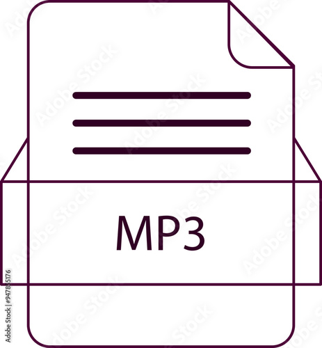 MP3 File icon black outline