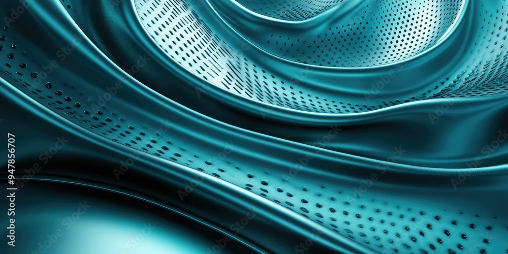 Abstract Teal Metallic Swirls