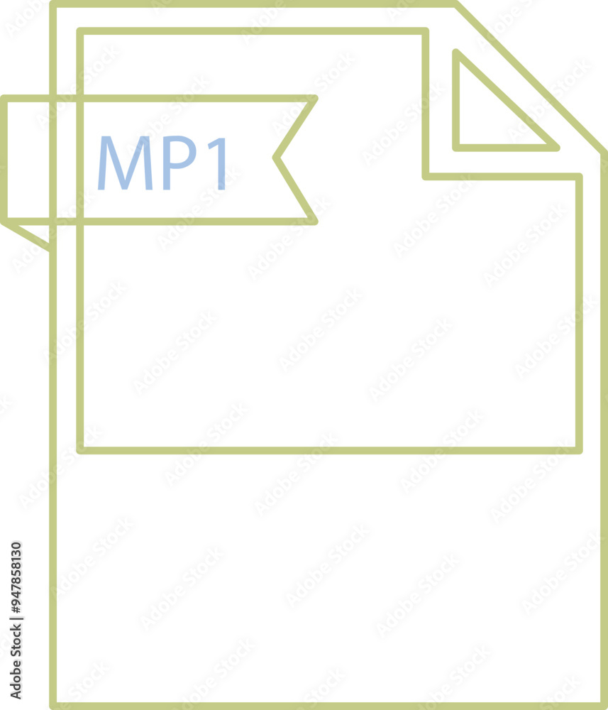 MP1 File format icon black outline and light color text MP1 File format icon black outline and light color text