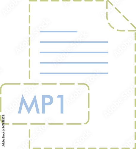 MP1 File format icon rounded outline