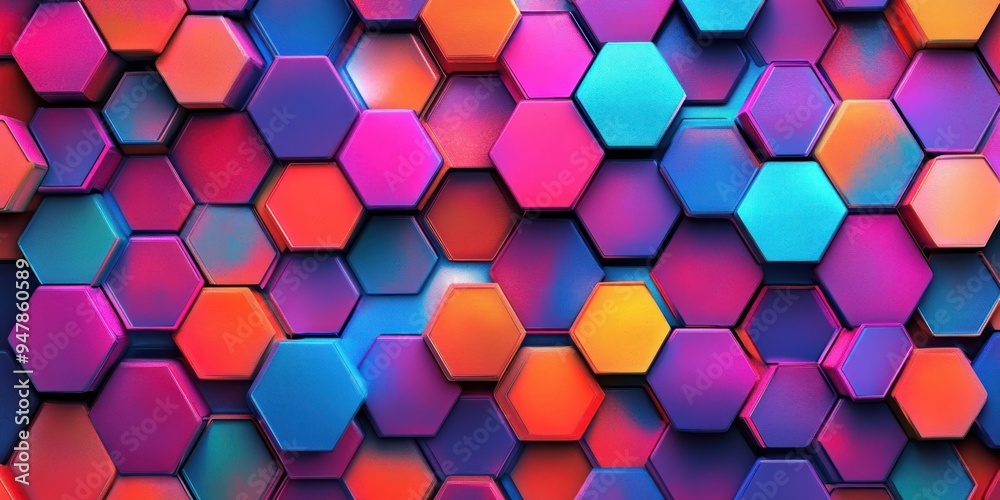 A vibrant hexagon background with a dynamic arrangement of colorful hexagonal tiles creating an energetic, abstract design. A vibrant hexagon background with a dynamic arrangement of colorful hexagonal tiles creating an energetic, abstract design.