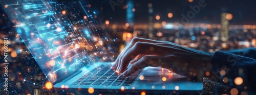 Computer technician replacing components in data center background server racks digital technology IT support telecommunication systems maintenance concept