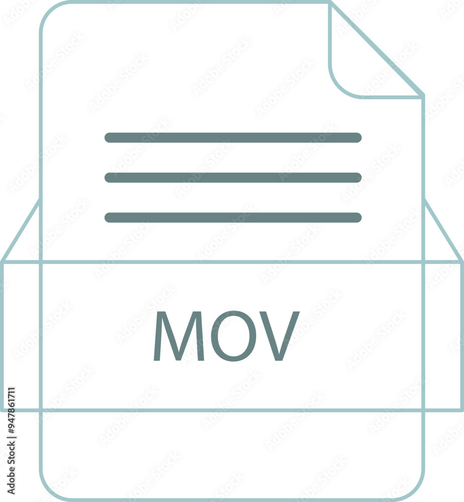 MOV File icon black outline MOV File icon black outline