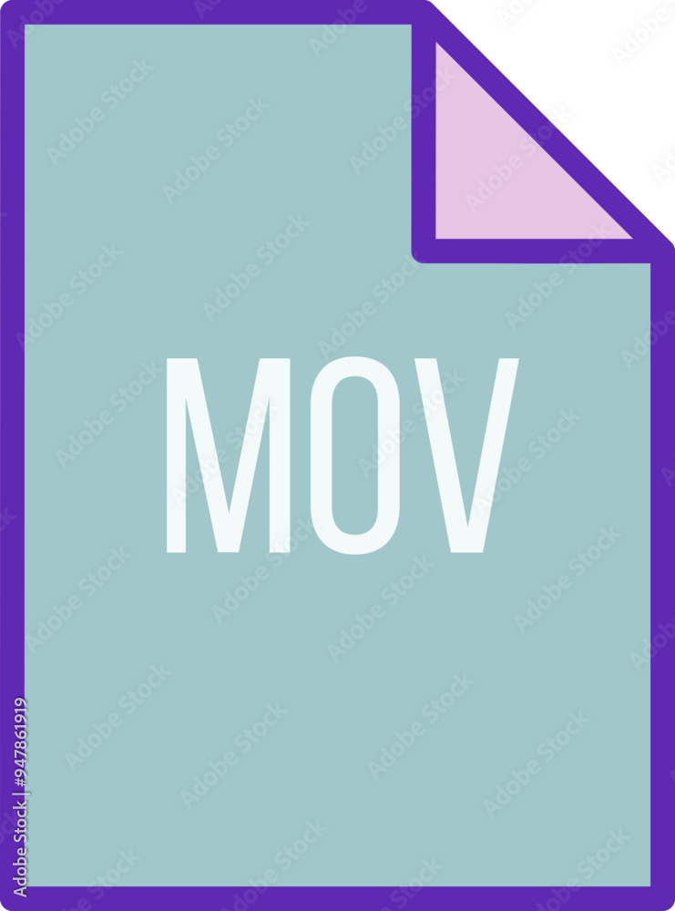 MOV File icon fill crisp corner MOV File icon fill crisp corner