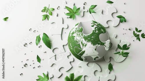 Global Environmental Protection Puzzle Concept Artwork