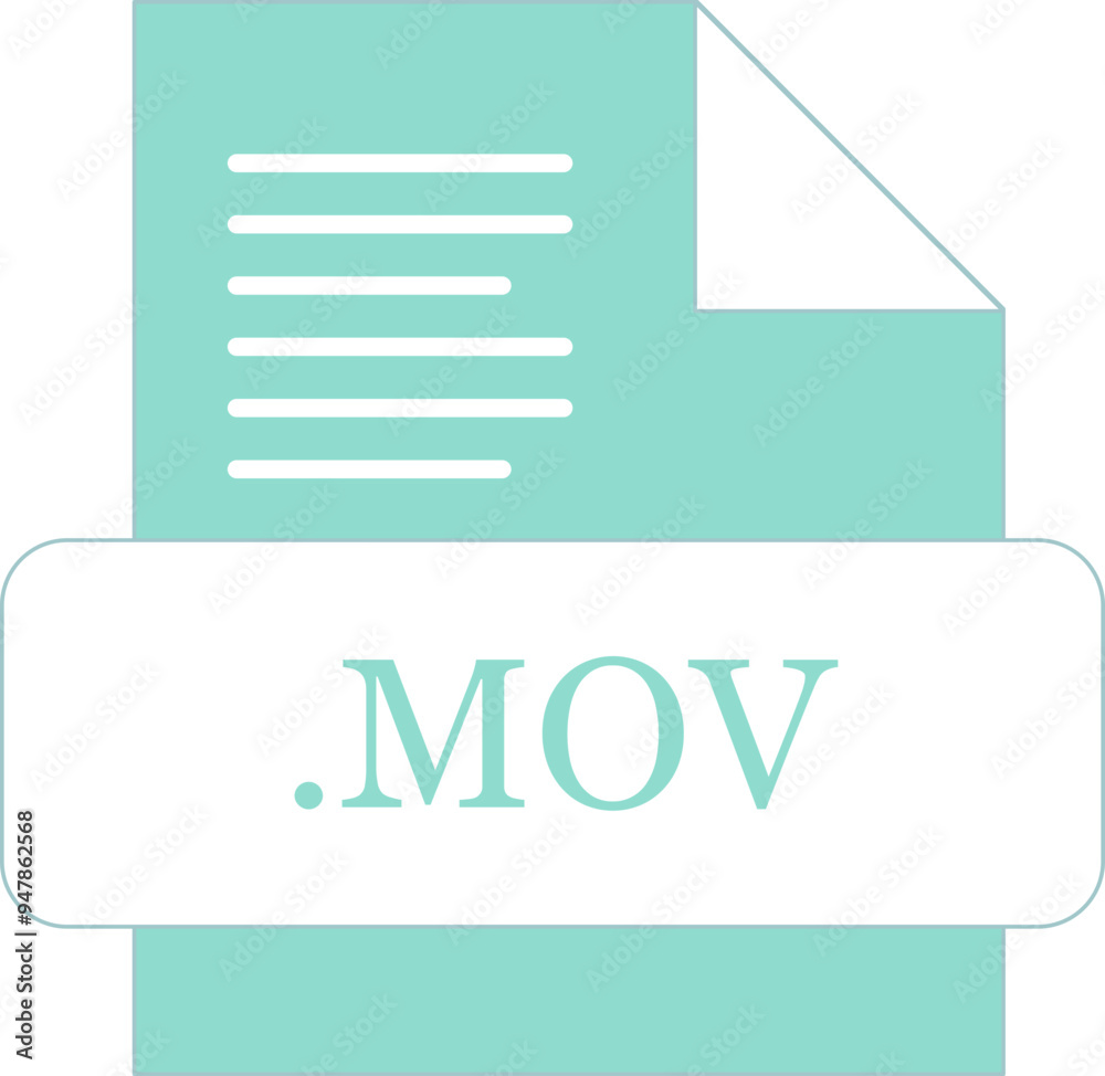 MOV File extension icon fill with minimal colors MOV File extension icon fill with minimal colors