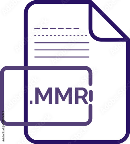 MMR File extension icon little dot and color fill photo