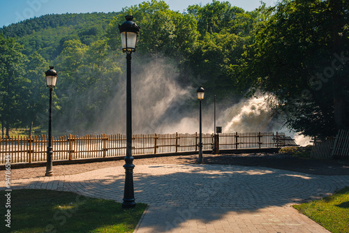 Waterfall of Coo on the Ambleve river after the heavy floods in the summer of 2021, Stavelot, Liege province, Belgium