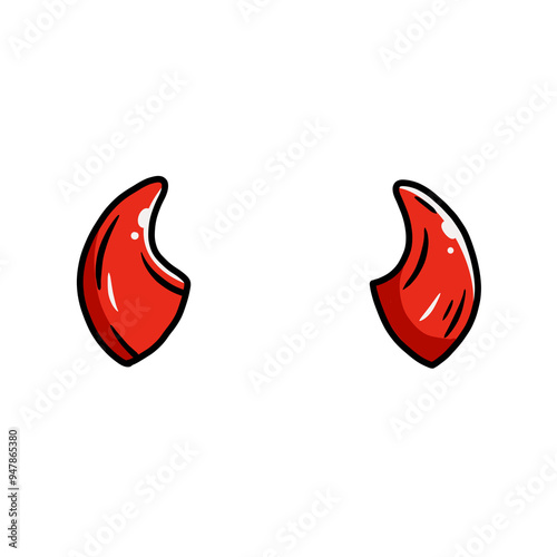 Canvastavla Cartoon red devil horns