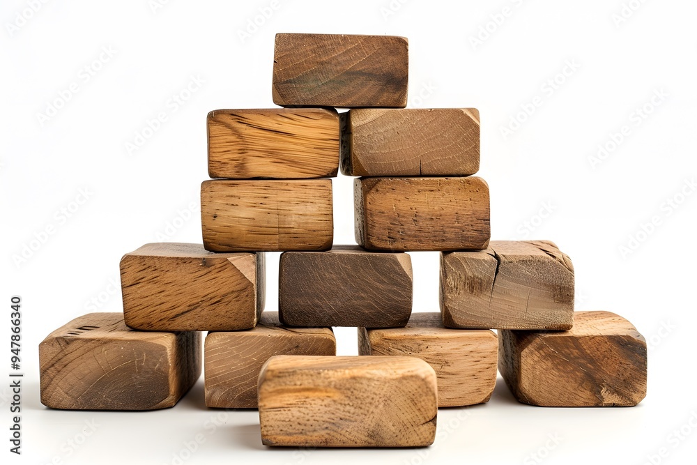 Stacked Wooden Blocks in a Creative Arrangement Stacked Wooden Blocks in a Creative Arrangement