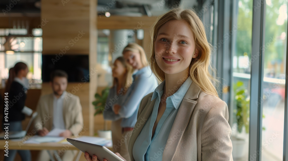 The businesswoman with tablet