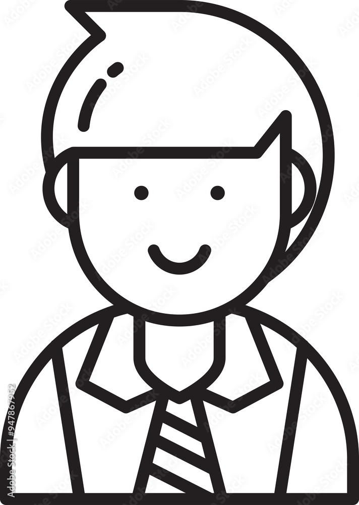 Businessman Avatar Line Art Businessman Avatar Line Art