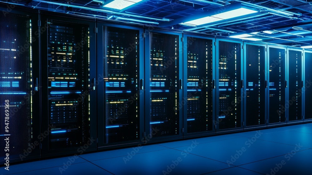 Modern telecommunication, cloud computing, stock market, database, superhero supercomputer in dark data center. Modern telecommunication, cloud computing, stock market, database, superhero supercomputer in dark data center.
