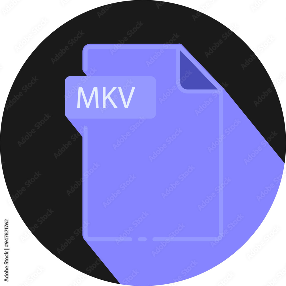MKV File fomat minimal icon with circle outside MKV File fomat minimal icon with circle outside