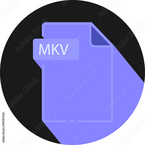 MKV File fomat minimal icon with circle outside photo