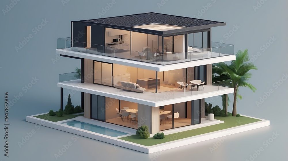 Selling home, Money and house, Business and finance concept, home building loan Selling home, Money and house, Business and finance concept, home building loan