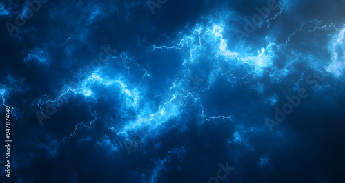 Abstract Dark Stormy Sky with Lightning, Fog, and Smoke, Capturing the Dramatic and Turbulent Atmosphere of a Severe Weather Event, Ideal for Representing Themes of Storms, Natural Phenomena, and Inte