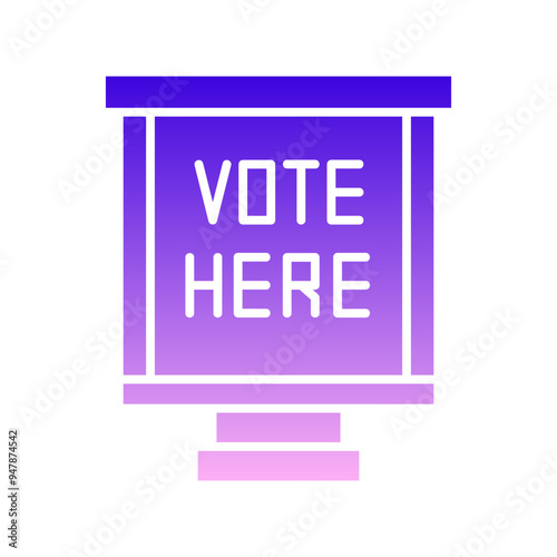 election polling place with text- vote here