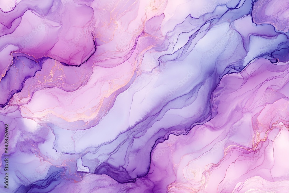 Fototapeta premium Seamless marble pattern, wood texture, watercolor marble pattern. Purple and pink colors. Hand drawn vector background. Fashionable textiles, fabric, packaging. 