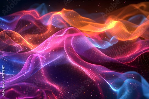 Vibrant Waves of Light: A Stunning Abstract Visualization